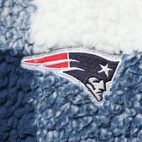 Women's G-III 4Her by Carl Banks Navy New England Patriots Sherpa Plaid Quarter-Zip Jacket