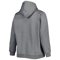 Women's Heather Charcoal New England Patriots Plus Fleece Full-Zip Hoodie Jacket