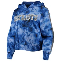 Women's Mitchell & Ness Navy New England Patriots Galaxy Full-Zip Windbreaker Hoodie Jacket