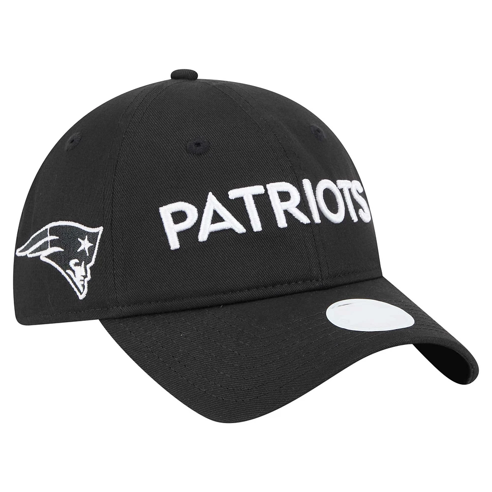 Women's New Era Black New England Patriots Cece 9TWENTY Adjustable Hat