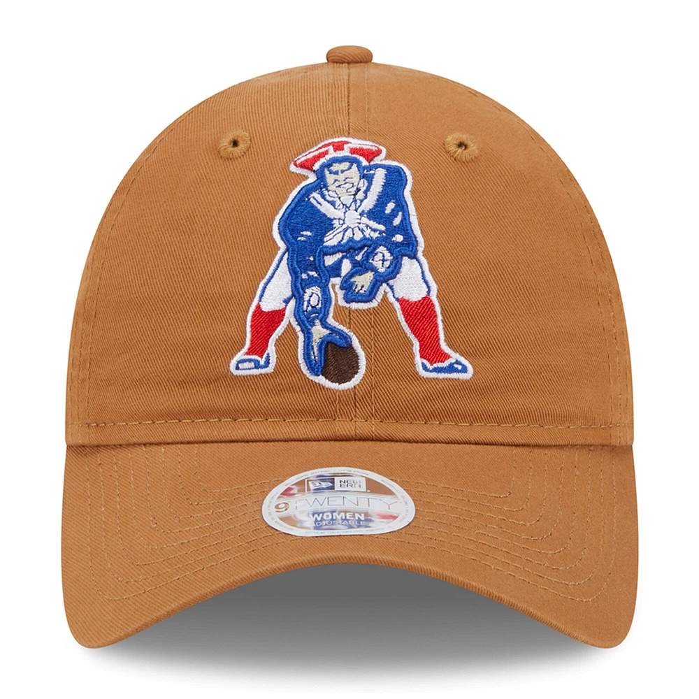 Women's New Era  Brown New England Patriots Throwback Main Core Classic 2.0 9TWENTY Adjustable Hat