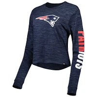 Women's New Era Navy England Patriots Crop Long Sleeve T-Shirt