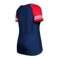 Women's New Era  Navy England Patriots Raglan Lace-Up T-Shirt