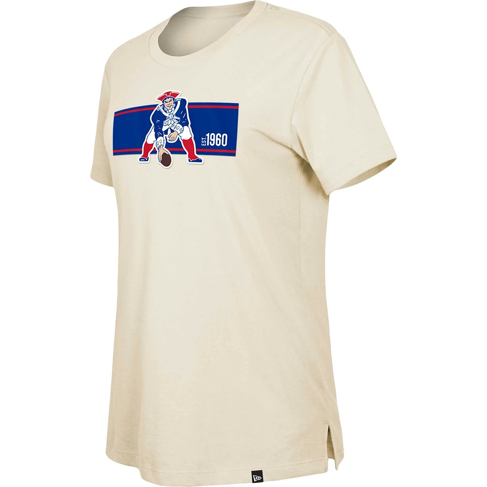 Women's New Era  Tan England Patriots Third Down Historic T-Shirt
