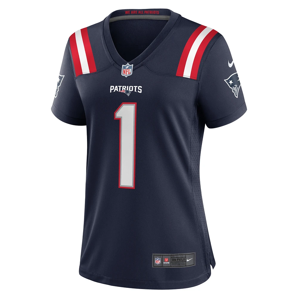 Women's Nike Ja'Lynn Polk  Navy New England Patriots Team Game Jersey