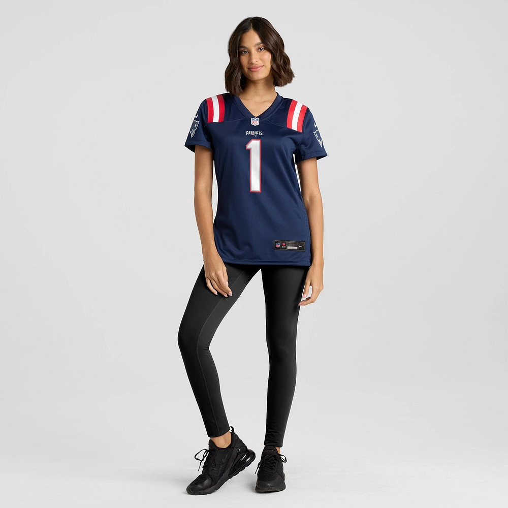 Women's Nike Ja'Lynn Polk  Navy New England Patriots Team Game Jersey