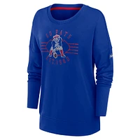 Women's Nike Royal New England Patriots Rewind Playback Icon Performance Pullover Sweatshirt