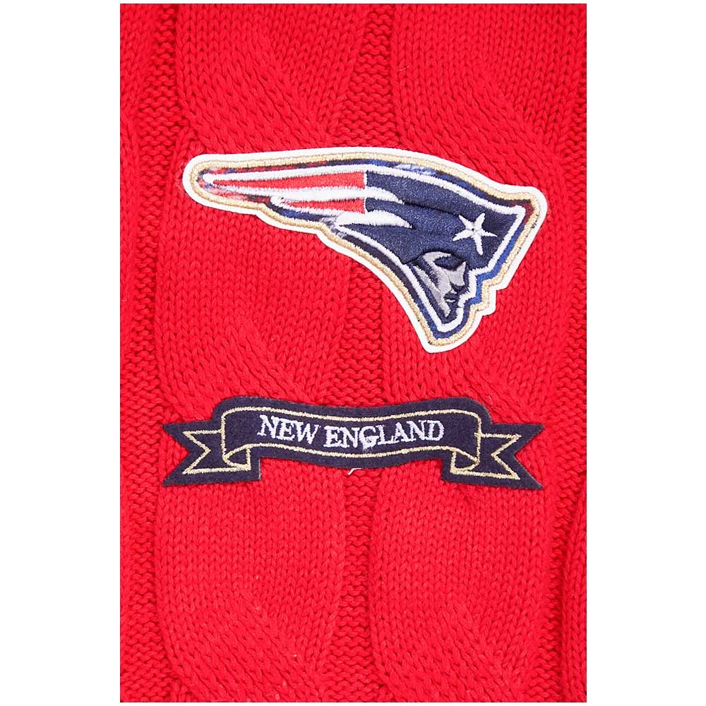 Women's Pro Standard  Red New England Patriots Prep V-Neck Pullover Sweater
