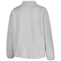 Women's Profile Gray New England Patriots Plus Sherpa Quarter-Zip Jacket