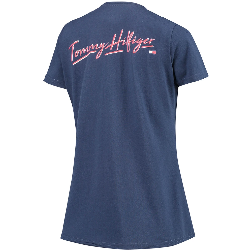 Women's Tommy Hilfiger Navy New England Patriots Riley V-Neck T-Shirt