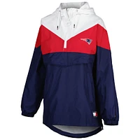 Women's Tommy Hilfiger White/Red New England Patriots Staci Half-Zip Hoodie Windbreaker Jacket