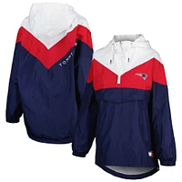 Women's Tommy Hilfiger White/Red New England Patriots Staci Half-Zip Hoodie Windbreaker Jacket
