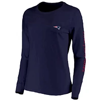 Women's Vineyard Vines Navy New England Patriots Helmet Long Sleeve T-Shirt