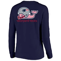 Women's Vineyard Vines Navy New England Patriots Helmet Long Sleeve T-Shirt