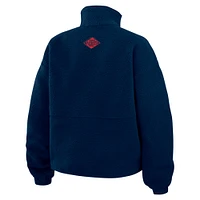 Women's WEAR by Erin Andrews Navy New England Patriots Polar Fleece Half-Zip Jacket