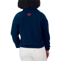 Women's WEAR by Erin Andrews Navy New England Patriots Polar Fleece Half-Zip Jacket