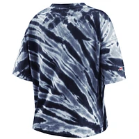 Women's WEAR by Erin Andrews Navy New England Patriots Tie-Dye T-Shirt