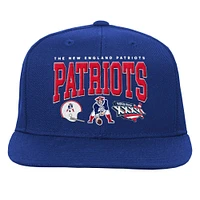 Casquette snapback à bord plat pour jeunes Mitchell & Ness Royal New England Patriots Champ Stack