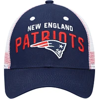 Youth Navy/White New England Patriots Core Lockup Adjustable Hat