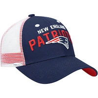 Youth Navy/White New England Patriots Core Lockup Adjustable Hat
