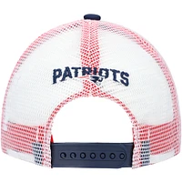 Youth Navy/White New England Patriots Core Lockup Adjustable Hat