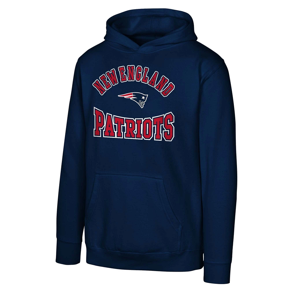 Sweat à capuche en polaire bleu marine pour jeunes New England Patriots Home Town