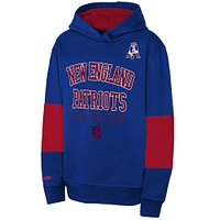 Youth Navy New England Patriots Retro Fleece Pullover Hoodie