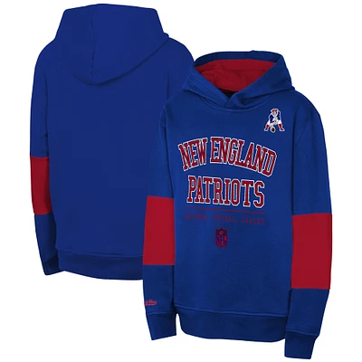 Sweat à capuche rétro en polaire bleu marine pour jeunes New England Patriots