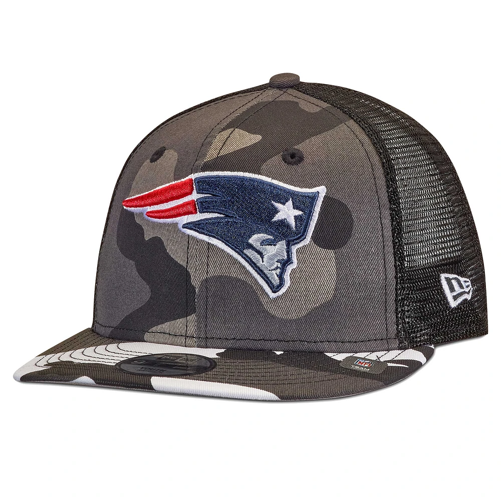 Youth New Era Camo/Black New England Patriots Trucker 9FIFTY Snapback Hat