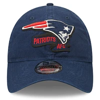 Youth New Era Navy New England Patriots 2022 Sideline - 9TWENTY Adjustable Hat