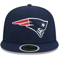 Youth New Era Navy England Patriots  Main 59FIFTY Fitted Hat