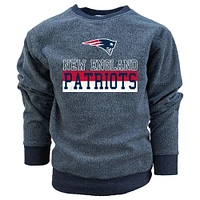 Youth Wes & Willy  Navy New England Patriots Reversible Fleece Pullover Sweatshirt