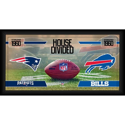 Collage de football encadré 10" x 20" des Patriots de la Nouvelle-Angleterre contre les Bills de Buffalo