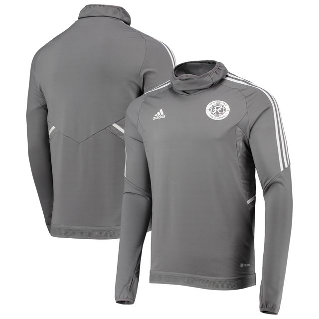 Haut d'échauffement raglan adidas New England Revolution AEROREADY gris/blanc pour homme