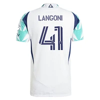 Maillot de joueur authentique adidas Luca Langoni New England Revolution 2025 Eastern White Pine x Flag of pour homme
