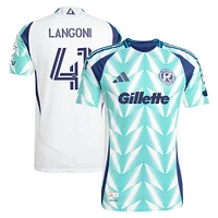 Maillot de joueur authentique adidas Luca Langoni New England Revolution 2025 Eastern White Pine x Flag of pour homme