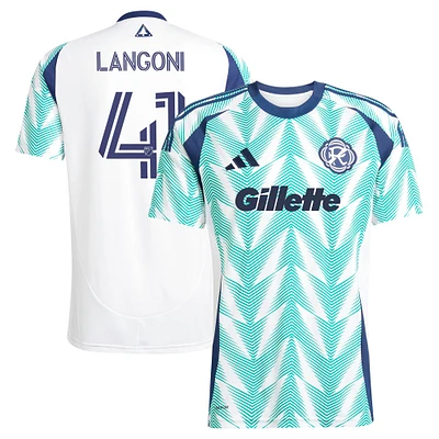 Maillot réplique de joueur adidas Luca Langoni blanc New England Revolution 2025 Eastern White Pine x Flag of pour homme