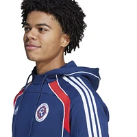 Men's adidas Navy New England Revolution 2025 Travel Pullover Hoodie