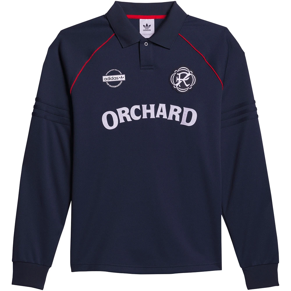Men's adidas Navy Orchard x New England Revolution Skateboarding Long Sleeve Jersey