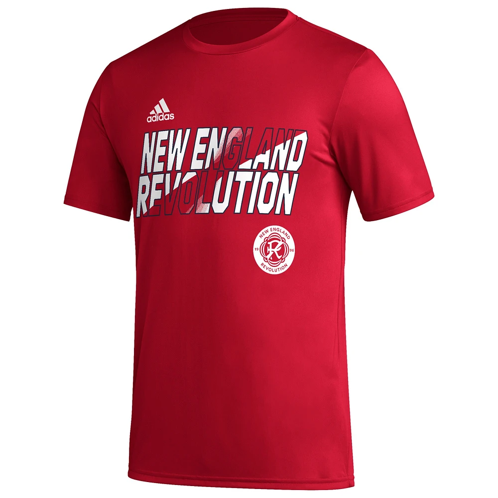 Men's adidas Red New England Revolution Team Jersey Hook AEROREADY T-Shirt
