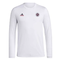 Men's adidas White New England Revolution Local Stoic Long Sleeve T-Shirt