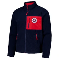 Men's Navy New England Revolution Pile Full-Zip Jacket