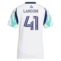 Maillot réplique de joueur adidas Luca Langoni blanc New England Revolution 2025 Eastern White Pine x Flag of pour femme