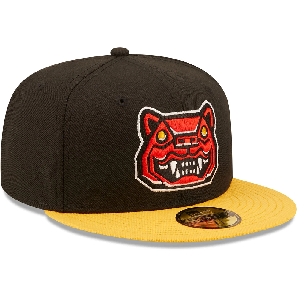 Casquette ajustée 59FIFTY Gatos Feroces De New Hampshire Copa La Diversion Era pour homme, noir/jaune