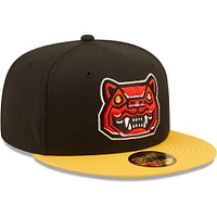 Casquette ajustée 59FIFTY Gatos Feroces De New Hampshire Copa La Diversion Era pour homme, noir/jaune