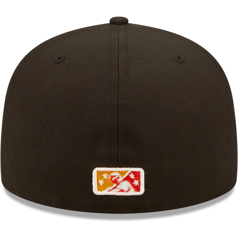 Men's New Era Black/Yellow Gatos Feroces De Hampshire Copa La Diversion 59FIFTY Fitted Hat