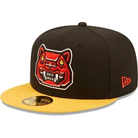 Casquette ajustée 59FIFTY Gatos Feroces De New Hampshire Copa La Diversion Era pour homme, noir/jaune