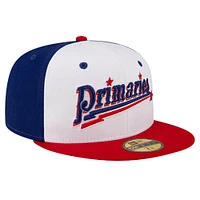 Men's New Era Blue Hampshire Fisher Cats Theme Night Primaries 59FIFTY Fitted Hat