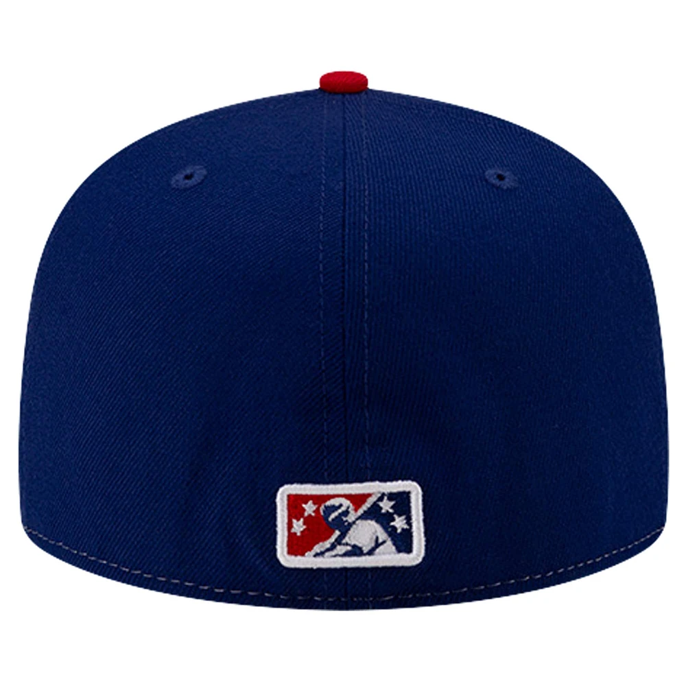 Men's New Era Blue Hampshire Fisher Cats Theme Night Primaries 59FIFTY Fitted Hat