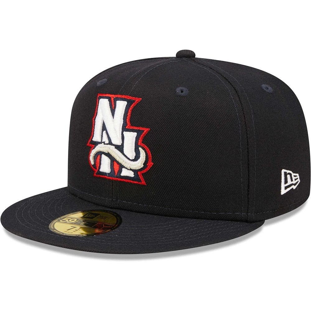 Casquette ajustée 59FIFTY New Hampshire Fisher Cats Alternate 1 Authentic Collection Era pour homme, bleu marine
